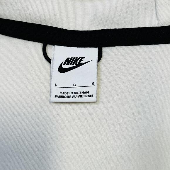 Nike Tech Fleece Hoodie Jacket Mens Large Gray White CU4489-133 Full Zip Pocket - Picture 7 of 15